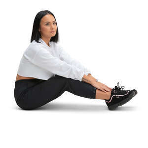 cut out woman sitting on the ground