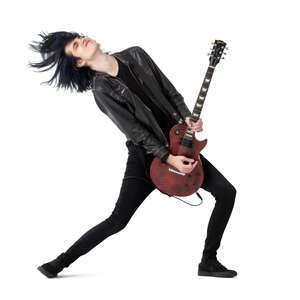 cut out rock musician playing guitar