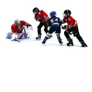 cut out boys playing hockey