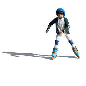 cut out little boy rollerskating