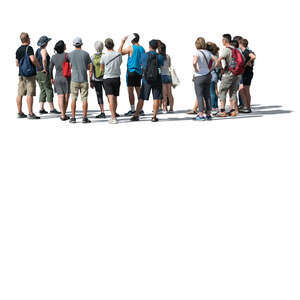 cut out large group of people standing in the street