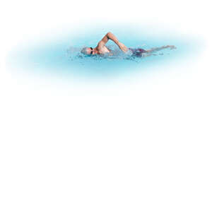 cut out man swimming