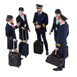 cut out air crew standing seen from above