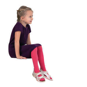 cut out little girl sitting