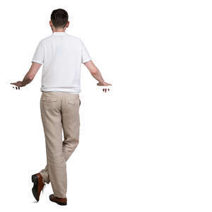 cut out man standing on a balcony