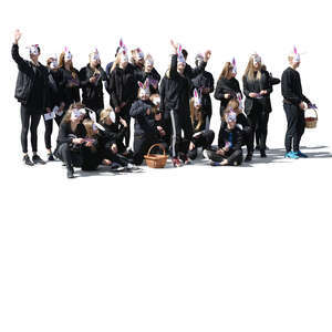 group of young performers standing