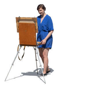 woman painting on an easel