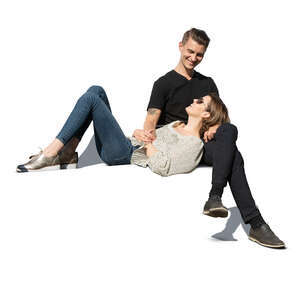 man and woman relaxing on a bench