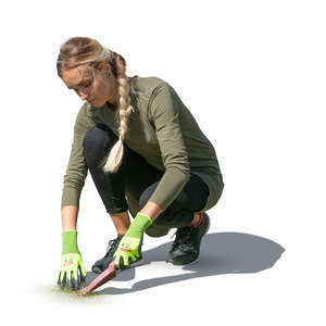 cut out woman working in the garden