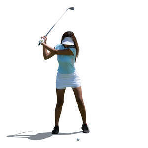cut out woman playing golf