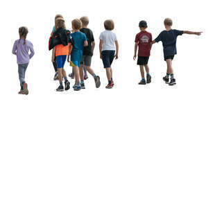 cut out group of children walking