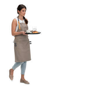 cut out waitress carrying a tray