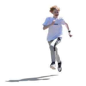 cut out backlit boy running