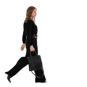 cut out modern businesswoman walking