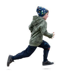 cut out little boy running