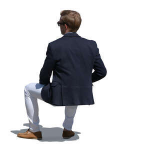 cut out young man sitting