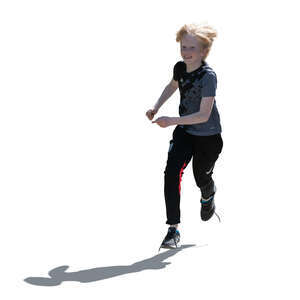 cut out backlit boy running