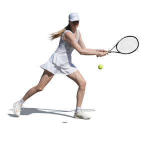 cut out woman playing tennis outside