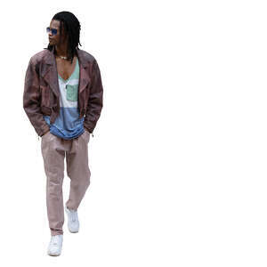 cut out cool man walking
