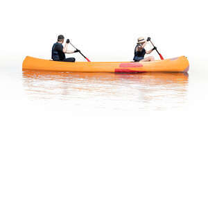 cut out man and woman kayaking