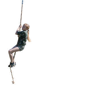 cut out little girl rope climbing