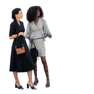 two cut out women standing and smiling