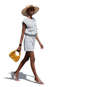 cut out elegant black woman walking