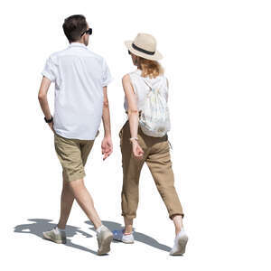 cut out couple in summer walking side by side