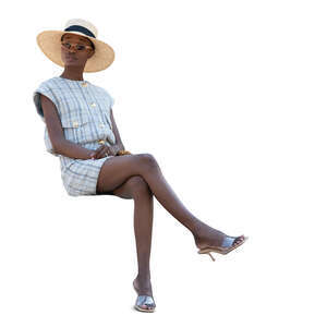 cut out elegant black woman sitting