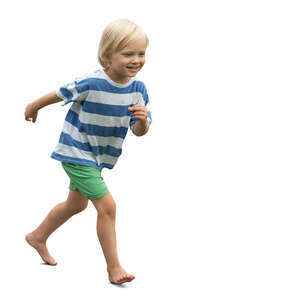 cut out little boy running barefoot