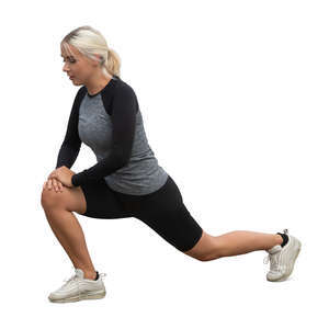 cut out woman doing stretching exercises