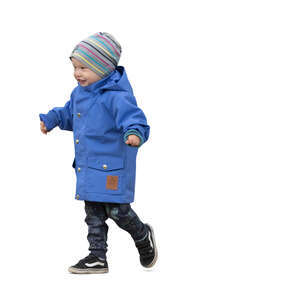cut out little boy running