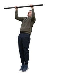 cut out man doing pull ups