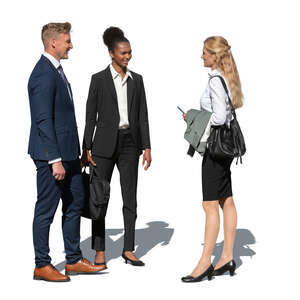 cut out group of businesspeople standing and talking