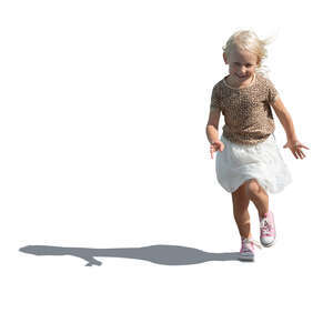 cut out happy little girl running
