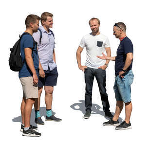 cut out group of four men standing and talking