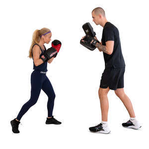 cut out woman doing a boxing workout