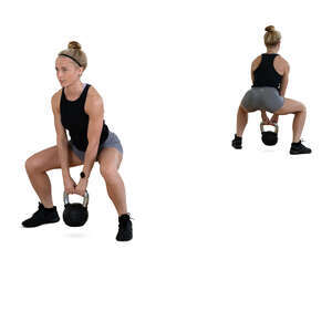 cut out woman working out in a gym in front of the mirror