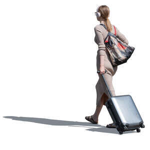 woman with a suitcase walking