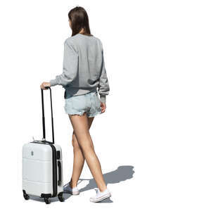 woman with a suitcase walking