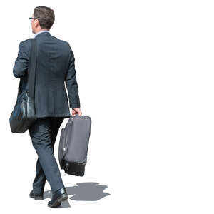 businessman with a suitcase walking
