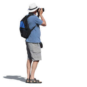 older man taking a picture
