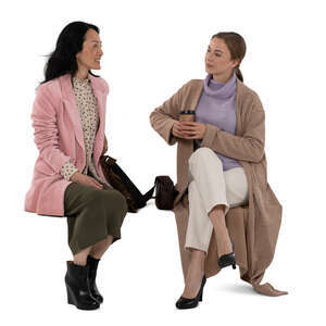 cut out women sitting and talking