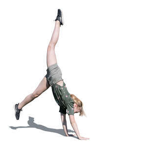 cut out girl doing a cartwheel