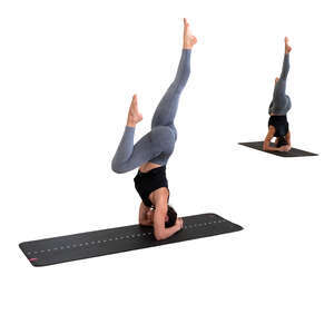 cut out woman doing exercises in fron of the mirror