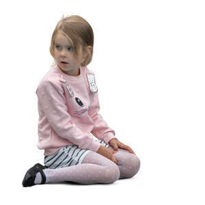cut out little girl sitting on the ground