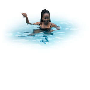 cut out woman relaxing in the pool
