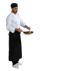 cut out male chef working in the kitchen