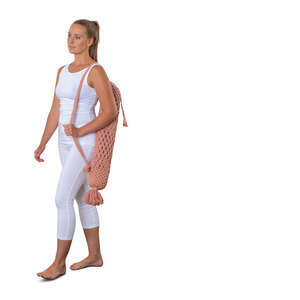cut out woman going to yoga class