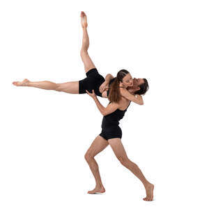 two cut out modern dancers performing
